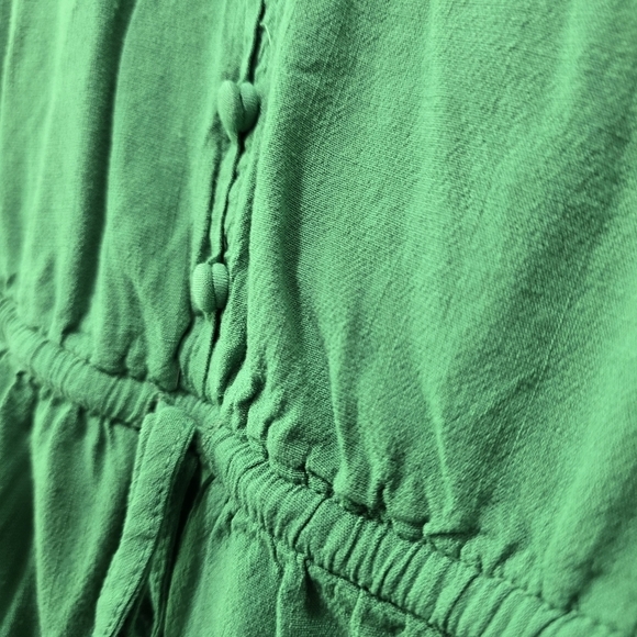 Torrid Shirt Womens 2 Kelly Green Flutter Criss Cross Strappy Babydoll Sharkbite - Picture 10 of 12